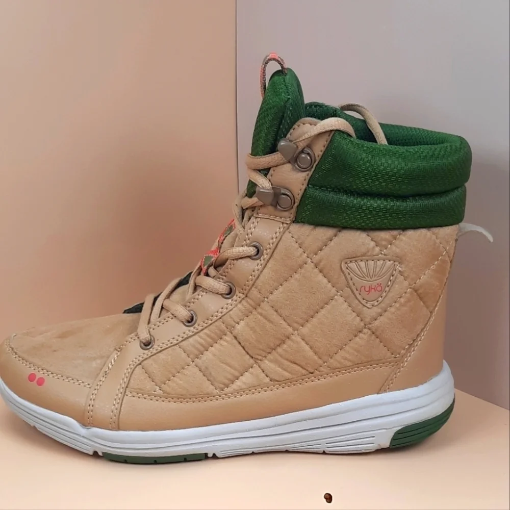 Ryka Aurora Boots Tan/Green High Top Sneaker Boots